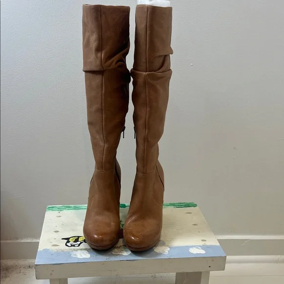 Jessica Simpson Brown Knee-High Leather Boots size 8.5. - Picture 2 of 7